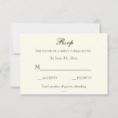 Elegante Classic Ivory Wedding Classic RSVP Card (Vorderseite)