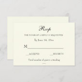 Elegante Classic Ivory Wedding Classic RSVP Card (Vorne/Hinten)