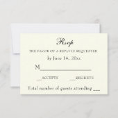 Elegante Classic Ivory Wedding Classic RSVP Card (Vorderseite)