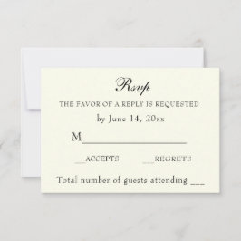 Elegante Classic Ivory Wedding Classic RSVP Card
