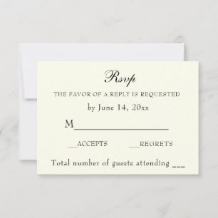Elegante Classic Ivory Wedding Classic RSVP Card