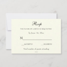 Elegante Classic Ivory Wedding Classic RSVP Card Karte
