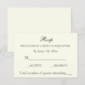 Elegante Classic Ivory Wedding Classic RSVP Card Karte (Vorne/Hinten)