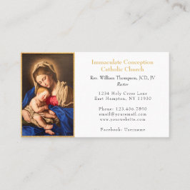 Elegante Classic Jungfrau Mary & Child Gold Church Visitenkarte