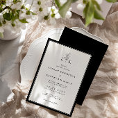 Elegante Classic Leaf Monogram Wedding Einladung