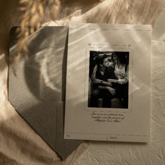 Elegante Classic Luxury Light Gray Monogram Weddin Einladung