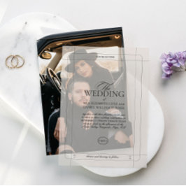 Elegante Classic Luxury Light Gray Monogram Weddin Pergament Einladungen