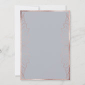 Elegante Classic Matt Rose Gold Blätter Hochzeit Einladung (Rückseite)