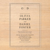 Elegante Classic Minimalistisch Monogram Wedding Acryleinladungen (Vorderseite)