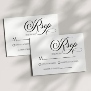 Elegante Classic Minimalistisch Wedding RSVP Card