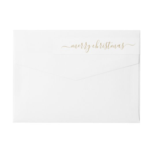 Elegante Classic Modern Gold Frohe Weihnachtsschri (Rückseite)