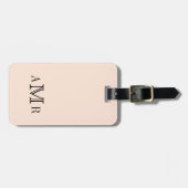 Elegante Classic Monogram Beige Personalisiert Gepäckanhänger (Vorderseite horizontal)