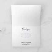 Elegante Classic Navy 2 Foto Collage Wedding Dankeskarte (Innenseite)