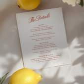 Elegante Classic Red & Ivory Wedding Details Card Einladung