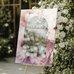 Elegante Classic Regal Lila Peonies Arch Wedding Acrylschild