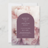 Elegante Classic Regal Lila Peonies Arch Wedding Einladung (Vorderseite)
