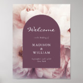 Elegante Classic Regal Lila Peonies Arch Wedding Poster (Vorne)