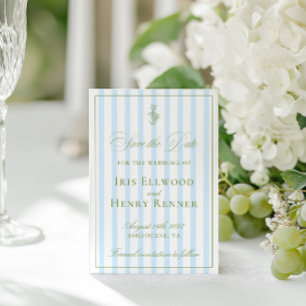 Elegante Classic Sage Green Save the Date Card