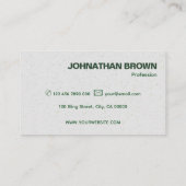 Elegante Classic Simple Green Gray Sprinkles Moder Visitenkarte (Rückseite)