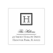 Elegante Classic Square Monogram-Briefmarke Gummistempel (Prägung)