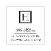 Elegante Classic Square Monogram-Briefmarke Permastempel (Design)