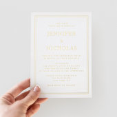 Elegante Classic Terracotta Hochzeit Gold Folieneinladung