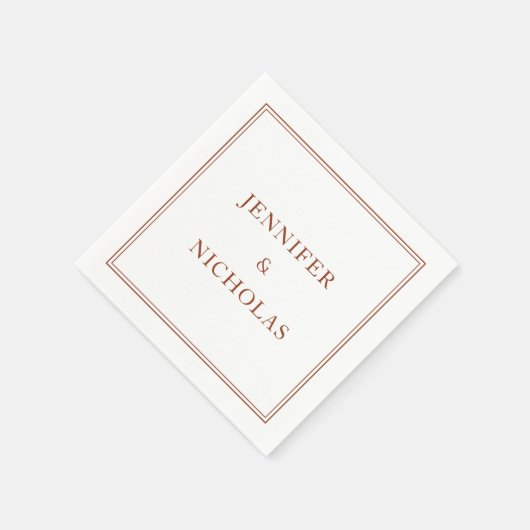 Elegante Classic Terracotta Wedding Serviette (Ecke)