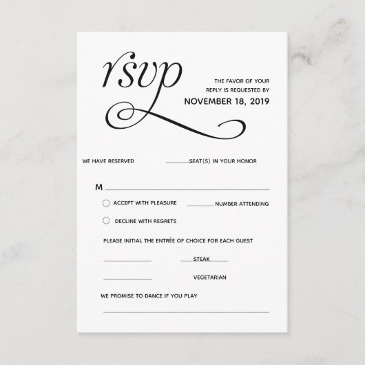 Elegante Classic UAWG (Response) Einschließkarte Begleitkarte (Vorderseite)