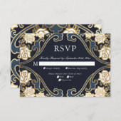 Elegante Classic Viktorianisch Wedding RSVP Card (Vorne/Hinten)