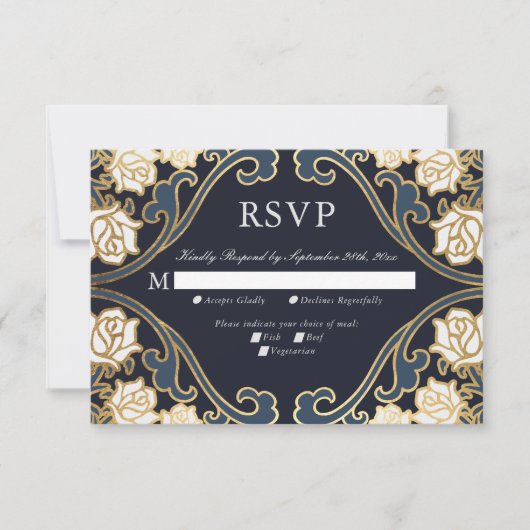 Elegante Classic Viktorianisch Wedding RSVP Card Karte (Vorderseite)