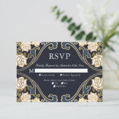 Elegante Classic Viktorianisch Wedding RSVP Card Karte (Stehend Vorderseite)