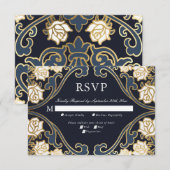 Elegante Classic Viktorianisch Wedding RSVP Card Karte (Vorne/Hinten)