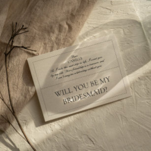 Elegante Classic Vintag Bridesmaid Vorschlagskarte Einladung
