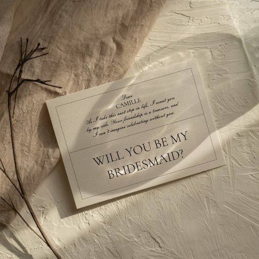 Elegante Classic Vintag Bridesmaid Vorschlagskarte Einladung