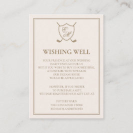 Elegante Classic Wappen Monogram Golf Wedding Begleitkarte