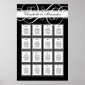 Elegante Classic Wedding 16 Table Seating Chart Poster (Vorne)