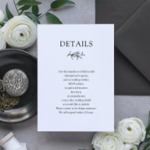 Elegante Classic Wedding Details - Eintrittskarte