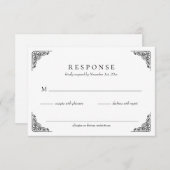Elegante Classic Wedding RSVP Card (Vorne/Hinten)