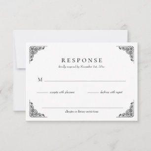 Elegante Classic Wedding RSVP Card