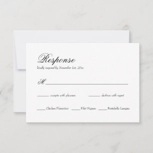 Elegante Classic Wedding RSVP Card Karte