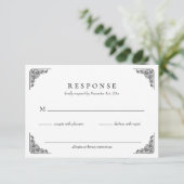 Elegante Classic Wedding RSVP Card Karte (Stehend Vorderseite)