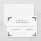 Elegante Classic Wedding RSVP Card Karte (Vorne/Hinten)