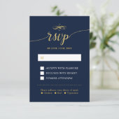 Elegante Classic Wedding RSVP Insert Card (Stehend Vorderseite)