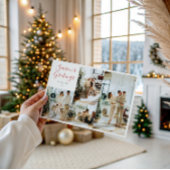 Elegante Classic Weihnachtsfotokarte | 4 FOTOS Feiertagskarte