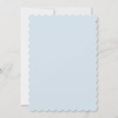 Elegante Classic Wildblume Blue Baby Dusche Einladung (Rückseite)