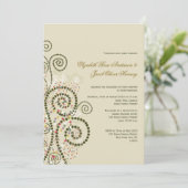 Elegante Classy Boho Green Spirals Wedding Einladu Einladung (Stehend Vorderseite)
