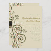 Elegante Classy Boho Green Spirals Wedding Einladu Einladung (Vorne/Hinten)