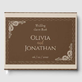 Elegante Classy Bronze verziert Hochzeit Gästebuch