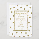 Elegante Classy & Chic White Gold Engagement Party Einladung (Vorderseite)