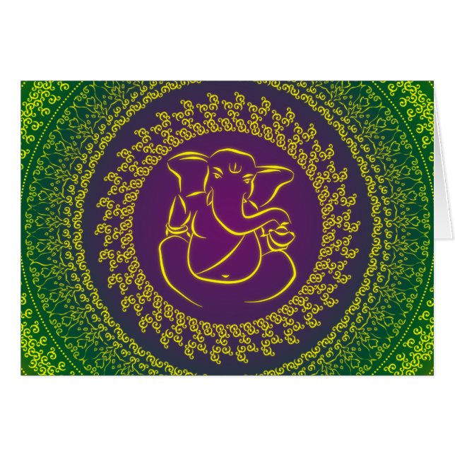 Elegante Classy Ganesh/ Indian God Card (Vorderseite (Horizontal))